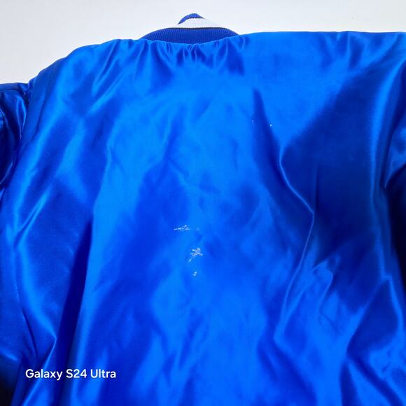 VTG Butwin Pilots Alaska Jacket Blue Satin Baseball Insulated Made USA Men's XL - Picture 7 of 8